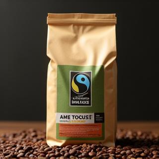 Bag of Fairtrade coffee beans